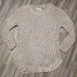 🇬🇪🔹️Jessica Simpson Cream Popcorn Knit Long Sleeve Tunic Sweater Large